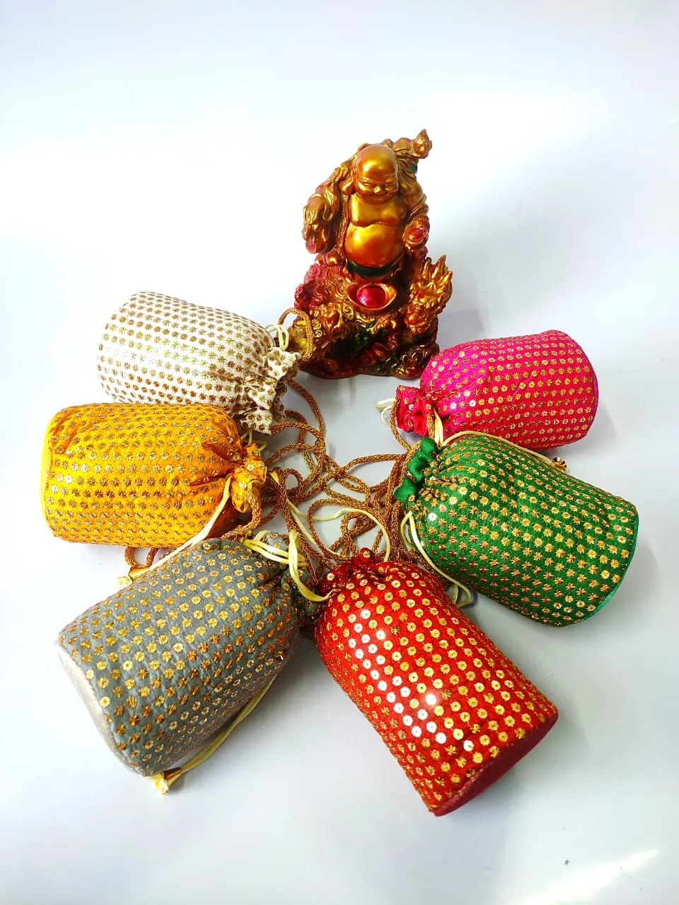 Sequance Work Fabric Base potli