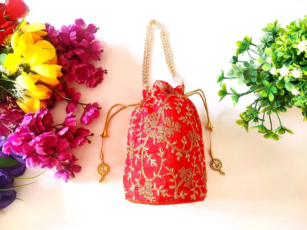 Anguri Embroidery Base Potli Bags