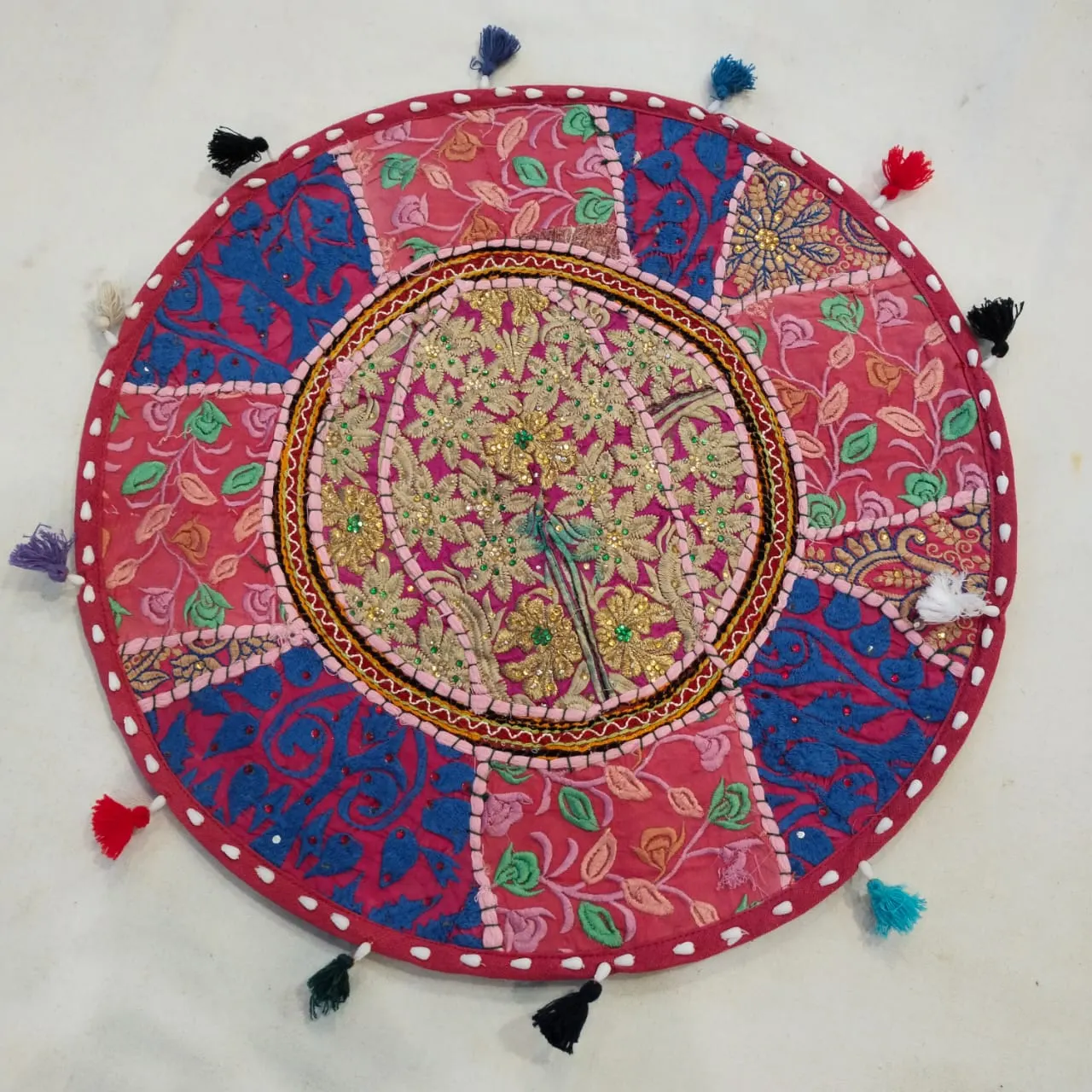 Exclusive Handmade Vintage style Kambadiya Round  Cushion Covers.