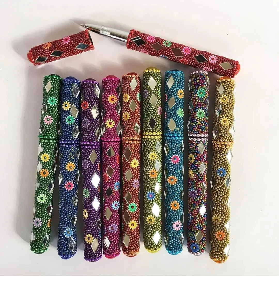 Rajasthani Lac Mirror Work Ball Pen